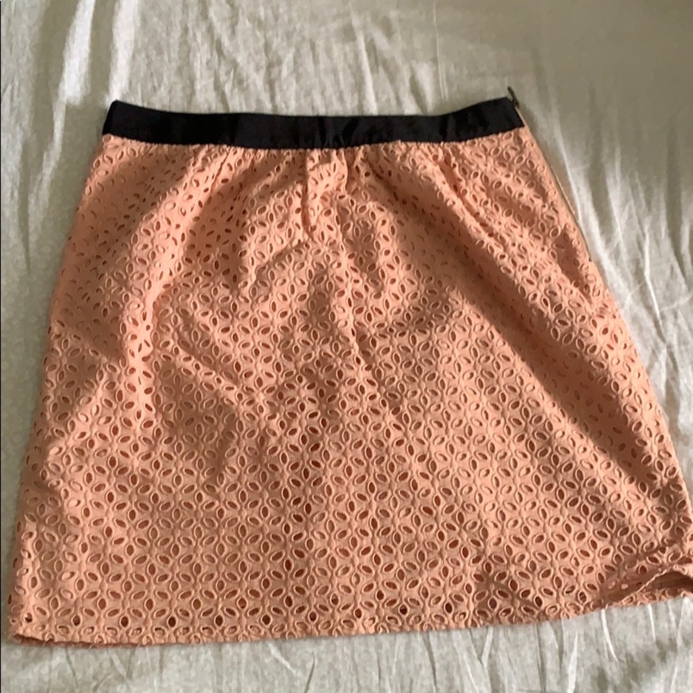Loft Pink Lace Side-Zip Skirt